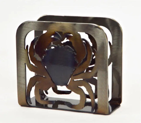 Rustic Coastal Crab Napkin Holder – Handcrafted Metal Table Accessory | Made in USA Knights Home Decor  item