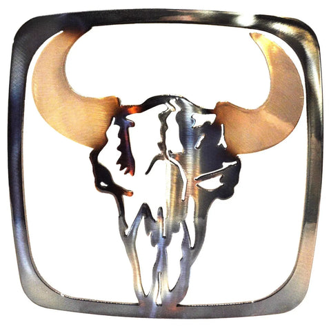 Rustic Cow Skull Metal Trivet – Heat Resistant Kitchen Hot Plate | Made in USA Knights Home Decor  item