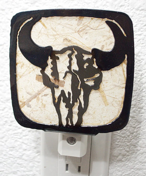 Rustic Cow Skull Night Light – Handcrafted Western LED Accent | Made in USA Vintage Décor Knights Home Decor  item