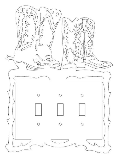 Rustic Cowboy Boots Light Switch Plate Cover – Handmade Western Décor | Made in USA Knights Home Decor  item