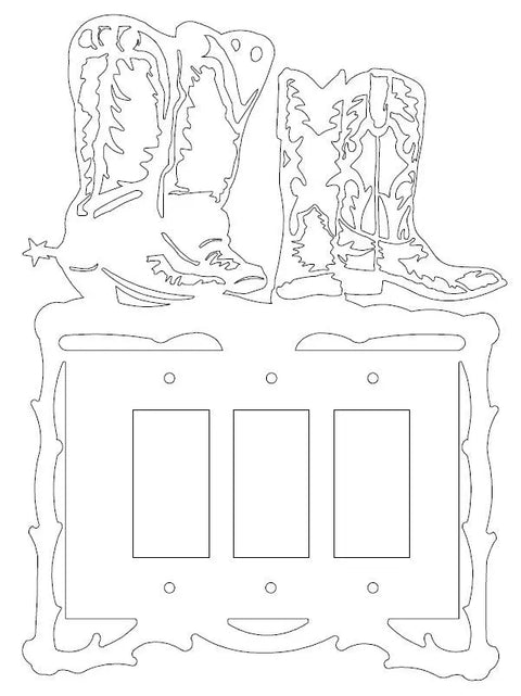 Rustic Cowboy Boots Light Switch Plate Cover – Handmade Western Décor | Made in USA Knights Home Decor  item