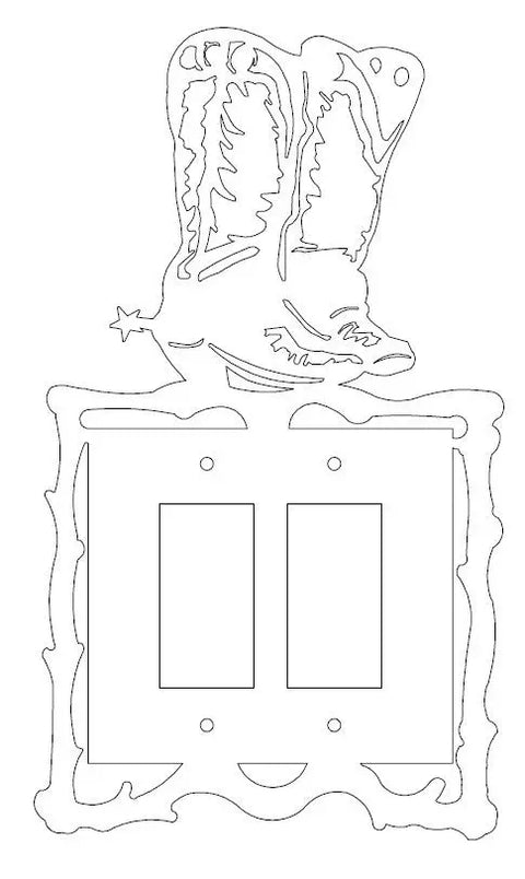 Rustic Cowboy Boots Light Switch Plate Cover – Handmade Western Décor | Made in USA Knights Home Decor  item