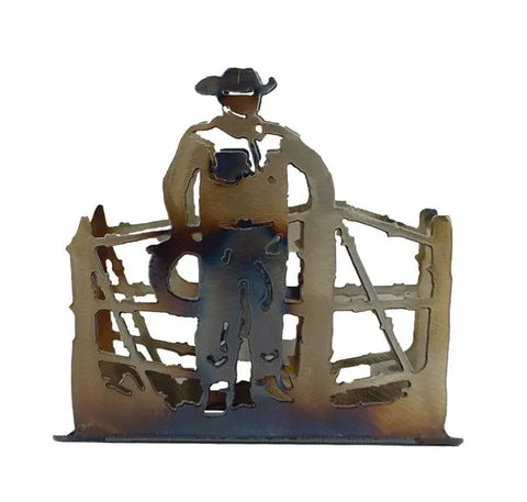 Rustic Cowboy Metal Napkin Holder – Western Table Decor Accent | Handcrafted in USA Knights Home Decor  item