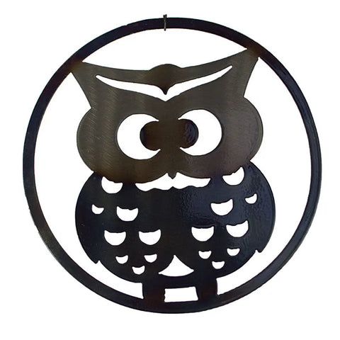 Rustic Cute Owl Metal Wall Art – Handcrafted Decorative Circle Accent | Made in USA Knights Home Decor  item