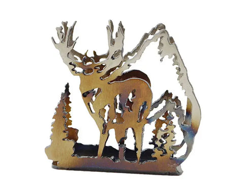 Rustic Deer Napkin Holder – Handcrafted Metal Cutout Table Decor | Made in USA Knights Home Decor  item