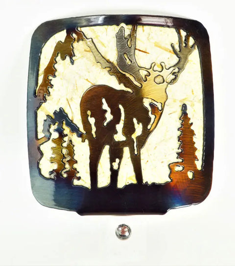 Rustic Deer Night Light – Handcrafted Nature-Inspired Home Decor | Made in USA Knights Home Decor  item