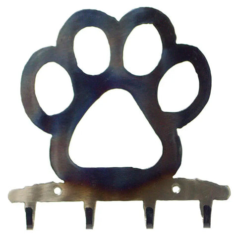Rustic Dog Paw Key Holder – Handmade Metal Wall Rack for Entryway Organization | Made in USA Knights Home Decor  item