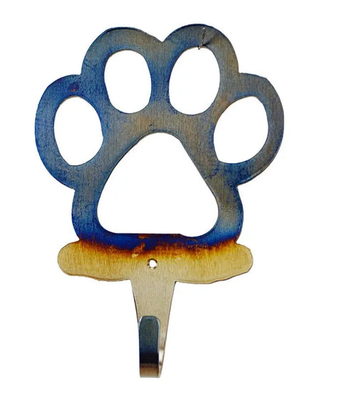 Rustic Dog Paw Wall Hook – Handmade Steel Coat and Towel Hanger | Veteran-Owned USA Craftsmanship Knights Home Decor  item
