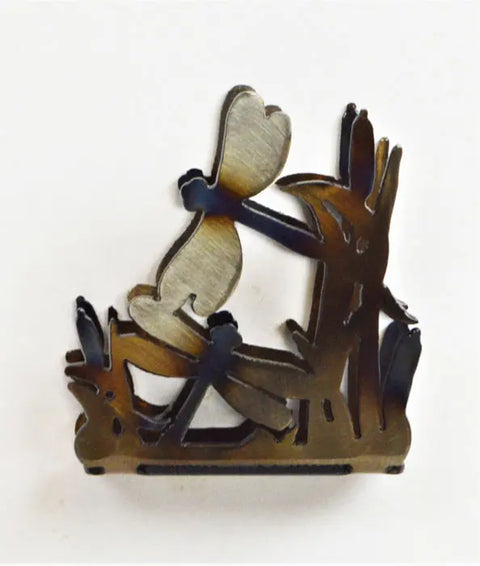 Rustic Dragonfly Metal Cocktail Napkin Holder – Handcrafted Tabletop Decor | Made in USA Knights Home Decor  item