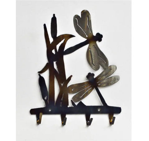 Rustic Dragonfly Metal Key Holder – Handmade Wall Mount Rack | Made in USA Knights Home Decor  item