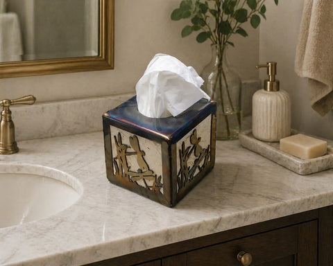 Rustic Dragonfly Tissue Box Cover – Handcrafted Decorative Holder | Made in USA Knights Home Decor  item