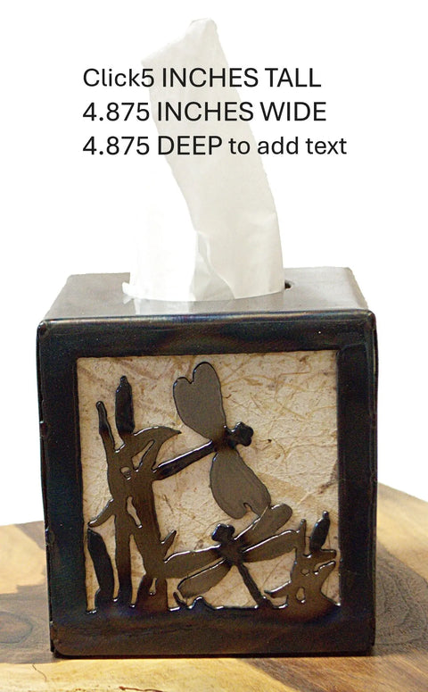 Rustic Dragonfly Tissue Box Cover – Handcrafted Decorative Holder | Made in USA Knights Home Decor  item