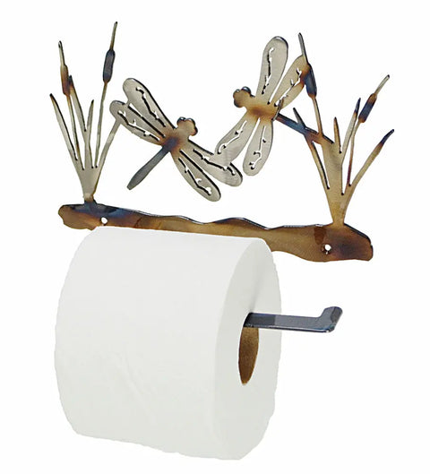 Rustic Dragonfly Wall-Mounted Toilet Paper Holder – Steel Bathroom Accessory | Made in USA Knights Home Decor  item