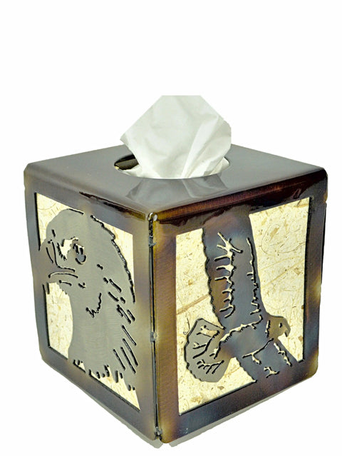 Rustic Eagle Design Tissue Box Holder – Handcrafted Decorative Cover | Made in USA Knights Home Decor  item