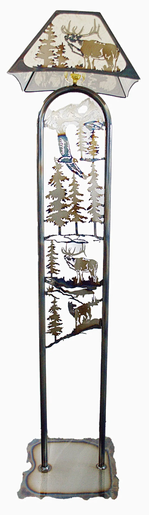 Rustic Elk Floor Lamp – Handcrafted Wildlife Steel Art Decor | Made in USA Knights Home Decor  item