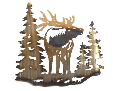Rustic Elk Metal Wall Art – Handcrafted Wilderness Decor | Made in USA Knights Home Decor  item