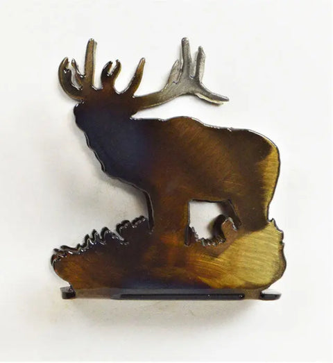 Rustic Elk Sideview Cocktail Napkin Holder – Handcrafted Metal Decor | Made in USA by Veteran Owned Business Knights Home Decor  item
