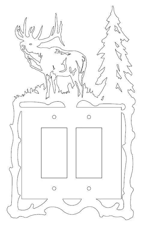 Rustic Elk Silhouette Light Switch Cover – Handcrafted Metal Decor | Made in USA – Cabin Accent Knights Home Decor  item