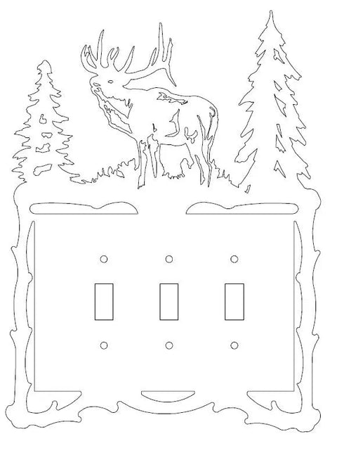 Rustic Elk Silhouette Light Switch Cover – Handcrafted Metal Decor | Made in USA – Cabin Accent Knights Home Decor  item
