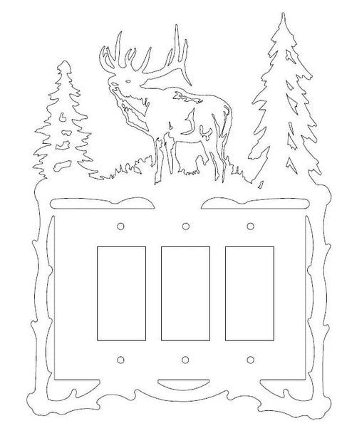 Rustic Elk Silhouette Light Switch Cover – Handcrafted Metal Decor | Made in USA – Cabin Accent Knights Home Decor  item