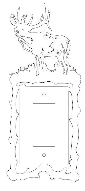 Rustic Elk Silhouette Light Switch Cover – Handcrafted Metal Decor | Made in USA – Cabin Accent Knights Home Decor  item