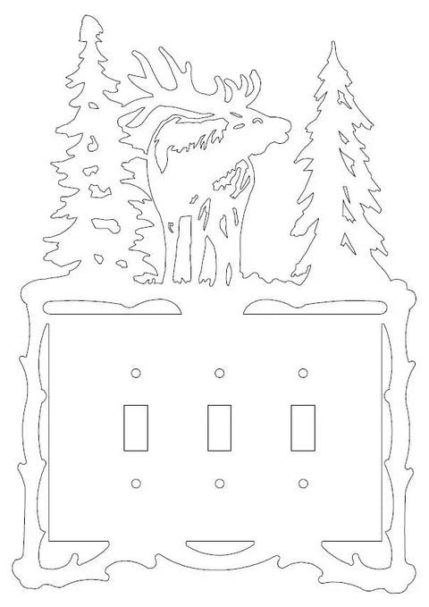 Rustic Elk Silhouette Light Switch Cover – Handcrafted Metal Wall Decor | Made in USA Knights Home Decor  item