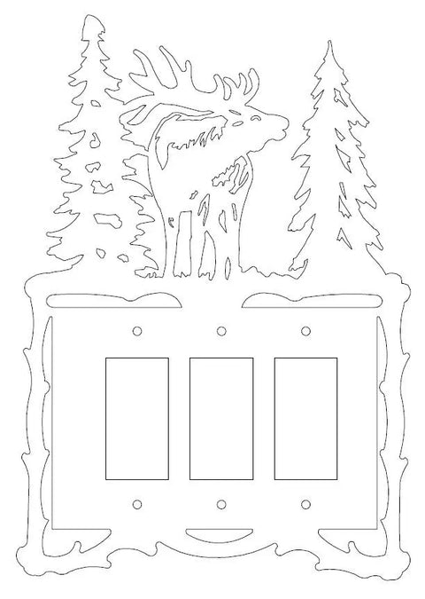 Rustic Elk Silhouette Light Switch Cover – Handcrafted Metal Wall Decor | Made in USA Knights Home Decor  item