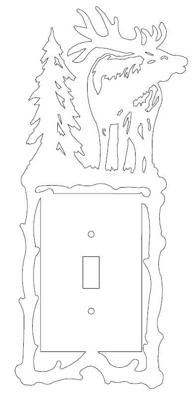 Rustic Elk Silhouette Light Switch Cover – Handcrafted Metal Wall Decor | Made in USA Knights Home Decor  item