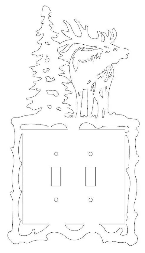 Rustic Elk Silhouette Light Switch Cover – Handcrafted Metal Wall Decor | Made in USA Knights Home Decor  item