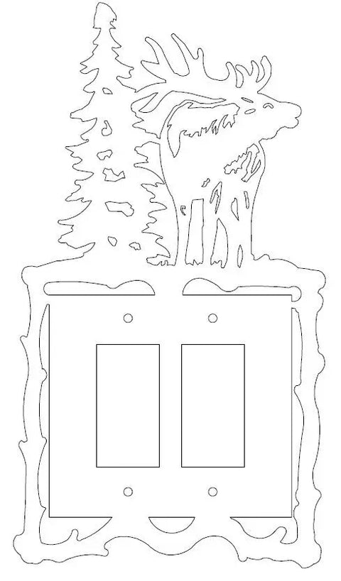 Rustic Elk Silhouette Light Switch Cover – Handcrafted Metal Wall Decor | Made in USA Knights Home Decor  item