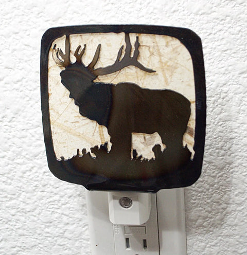 Rustic Elk Silhouette Night Light – Handcrafted Custom Accent Lamp | Made in USA for Cozy Home Ambiance Knights Home Decor  item