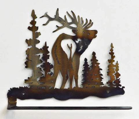Rustic Elk Wall Mounted Hand Towel Holder – Handcrafted Metal Decor | Made in USA Knights Home Decor  item