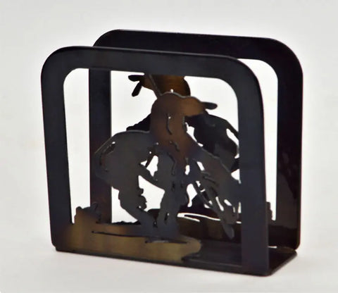 Rustic End of Trail Metal Napkin Holder – Handcrafted Table Organizer | Made in USA Knights Home Decor  item