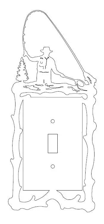 Rustic Fly Fisherman Light Switch Cover – Handcrafted Cabin Decor | Made in USA Knights Home Decor  item