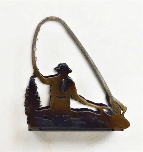 Rustic Fly Fishing Cocktail Napkin Holder – Handmade Metal Decor | Made in USA Knights Home Decor  item
