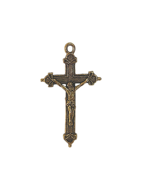 Rustic Gold Pewter Crucifix Charm Pendant – Handcrafted Religious Jewelry | Made in USA Michelle Marie Boutique  Charms and Pendants