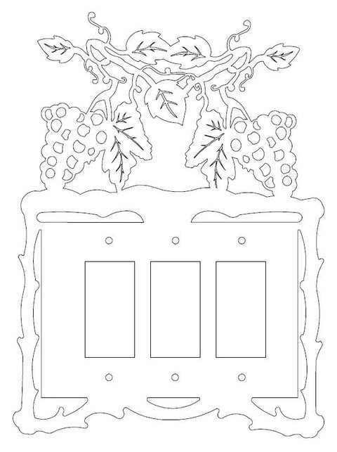 Rustic Grape Cluster Light Switch Cover – Handcrafted Metal Wall Accent | Made in USA Knights Home Decor  item