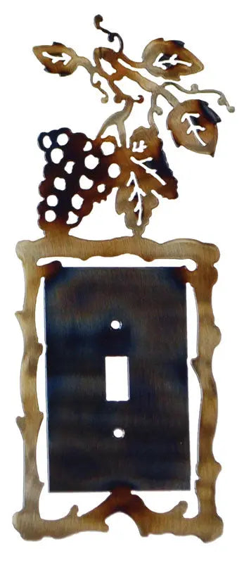 Rustic Grape Cluster Light Switch Cover – Handcrafted Metal Wall Accent | Made in USA Knights Home Decor  item