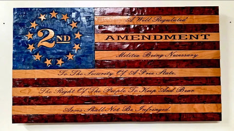 Rustic Hand Chiseled American Flag Wall Decor 33x60 Inch Pine Wood Patriotic Plaque | Made in USA American Grains LLC 