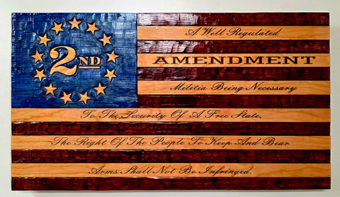 Rustic Hand Chiseled American Flag Wall Decor 33x60 Inch Pine Wood Patriotic Plaque | Made in USA American Grains LLC 