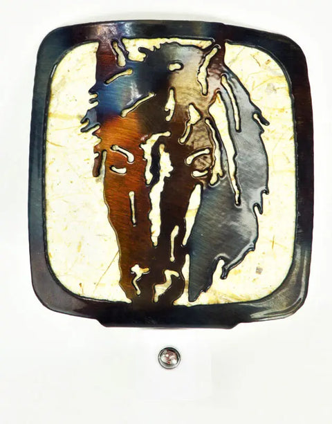 Rustic Horse Head Night Light – Automatic Light Sensor – Handcrafted Ambient Lighting | Made in USA Knights Home Decor  item