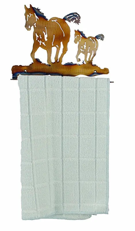 Rustic Horse and Colt Metal Coat and Towel Hook – Handcrafted Wall Mount | Made in USA Knights Home Decor  item