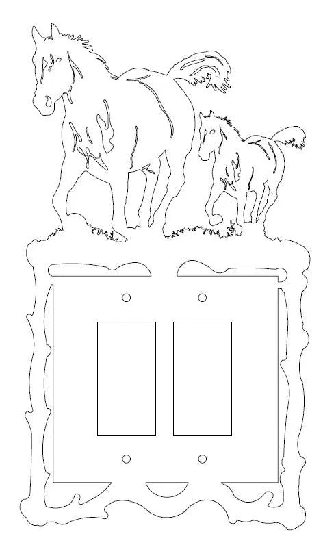 Rustic Horse and Colt Metal Light Switch Cover – Handcrafted Wall Decor | Made in USA Knights Home Decor  item