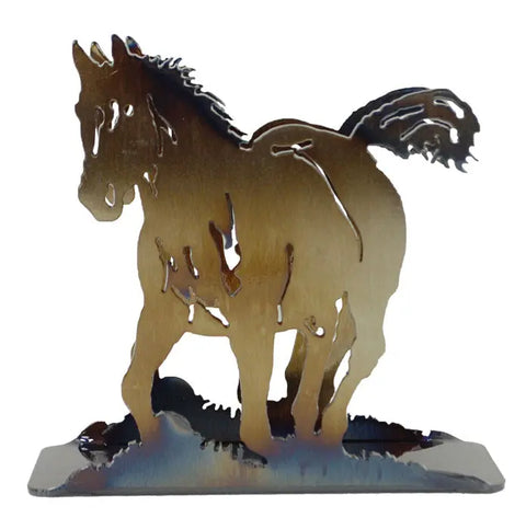 Rustic Horse and Colt Metal Napkin Holder – Handcrafted Western Decor | Made in USA Knights Home Decor  item
