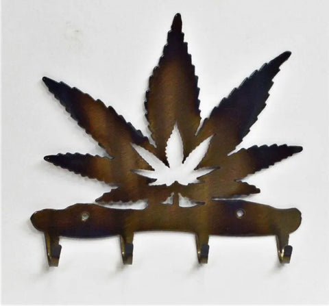 Rustic Leaf Metal Key Holder – Wall Mounted Organizer – Handcrafted Home Decor | Made in USA Knights Home Decor  item