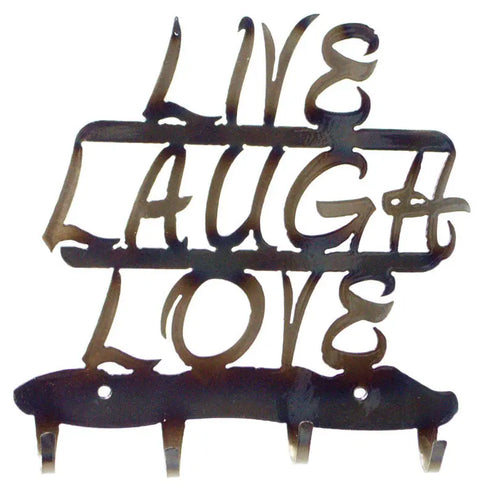 Rustic Live Laugh Love Metal Key Holder – Wall Mount Organizer | Handcrafted in USA Knights Home Decor  item