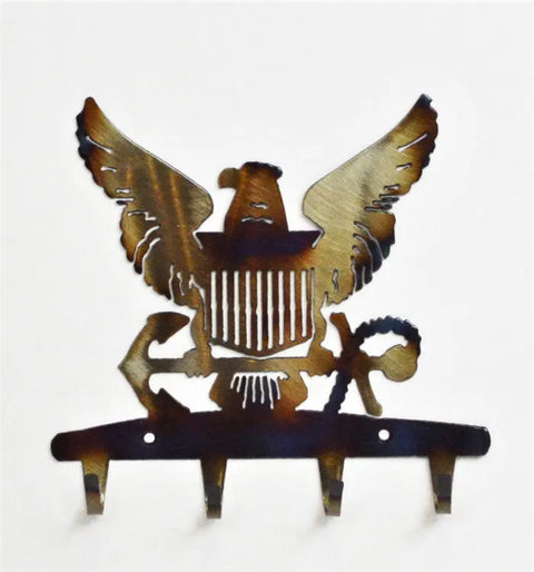 Rustic Metal Eagle Key Holder – Handmade Entryway Organizer | Veteran Owned | Made in USA Knights Home Decor  item