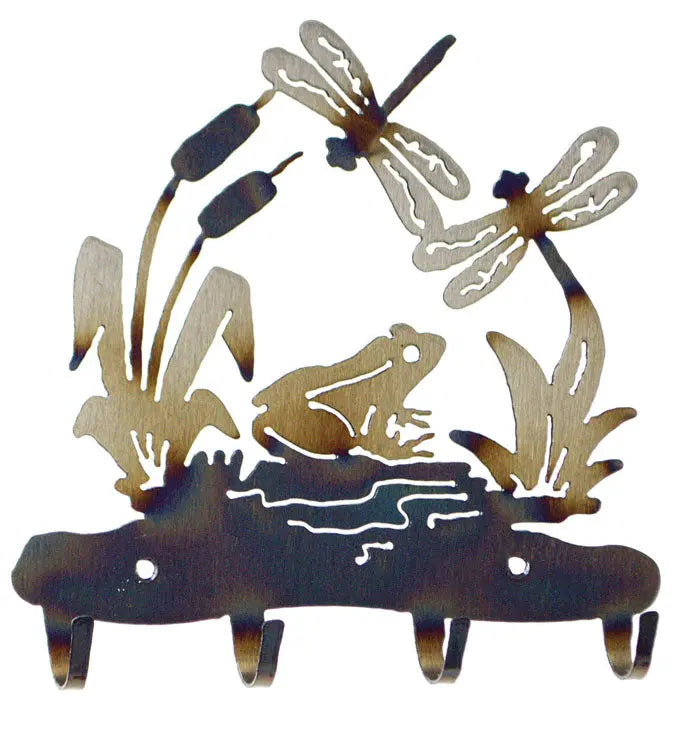 Rustic Frog and Dragonfly Key Rack – 9x7 Inch – Made in USA | Knights ...