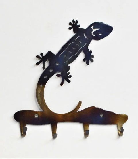 Rustic Metal Gecko Key Rack – Handmade Wall Organizer for Entryway | Made in USA Knights Home Decor  item
