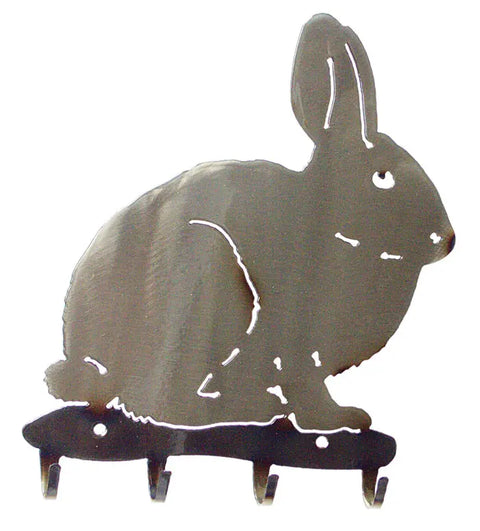 Rustic Metal Rabbit Key Holder – Handmade Wall Mount Organizer | American-Made Decor Knights Home Decor  item